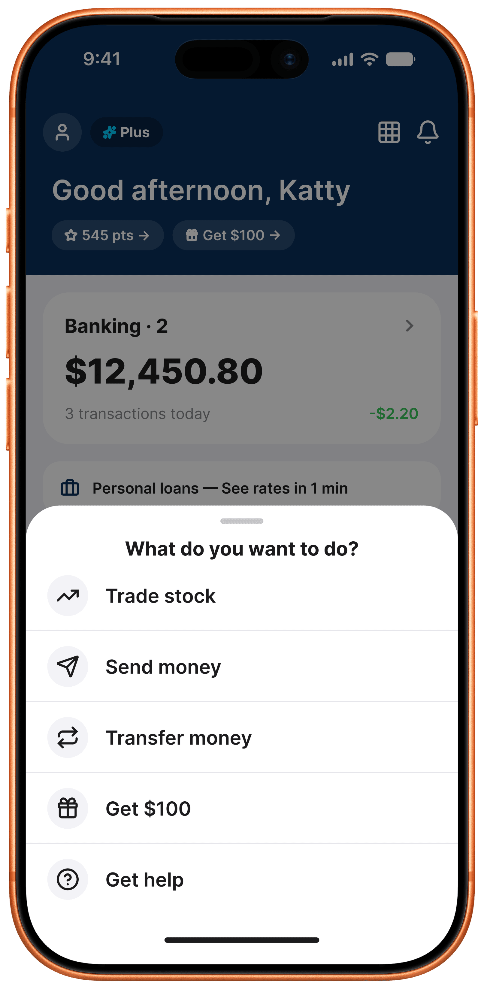WorkOS dashboard home screen with account balance and quick actions